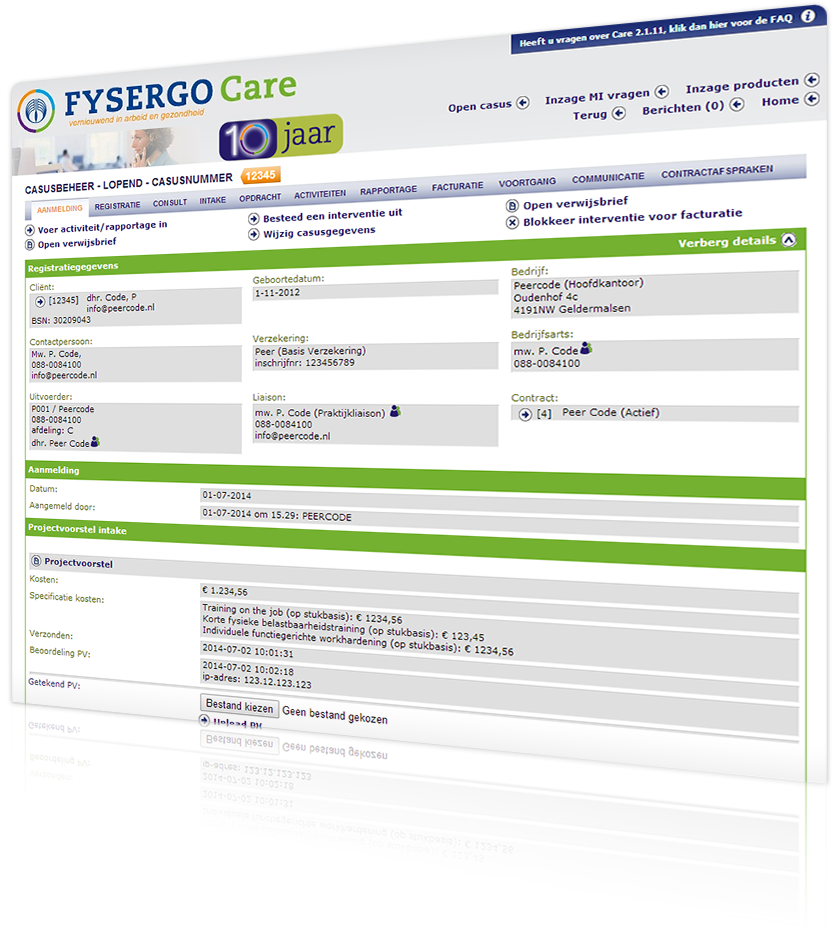 Fysergo Care website screenshot